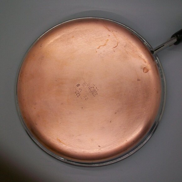 Vintage Revere Ware Copper Clad 8" Skillet Fry Pan with Lid Clinton IL - Picture 4 of 8